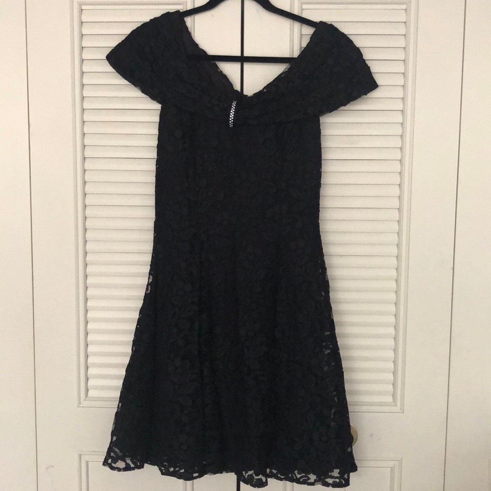 Black lace vintage off the shoulder dress